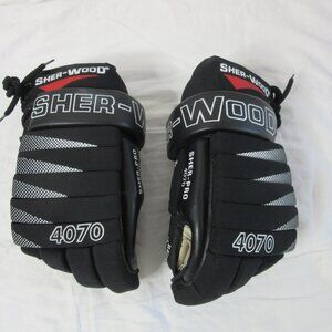 Sher-wood Hockey Gloves 4070 15" Sherwood S-4070 Black Ice Roller Sher-Pro EUC